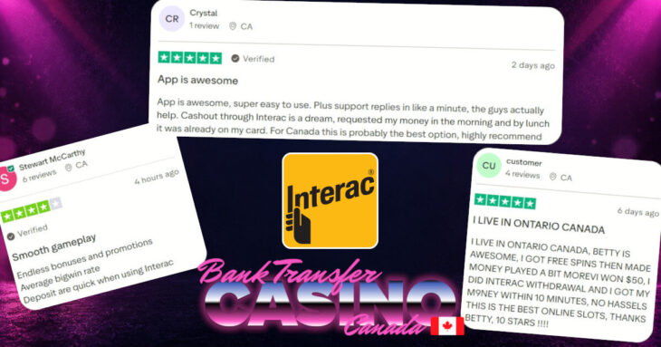 Interac casinos in Canada reviews