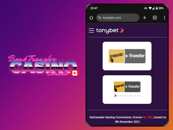 Recommended instant bank transfer casino - TonyBet