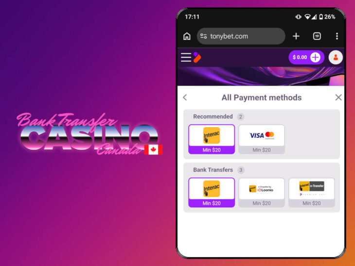 Recommended Interac casino - TonyBet